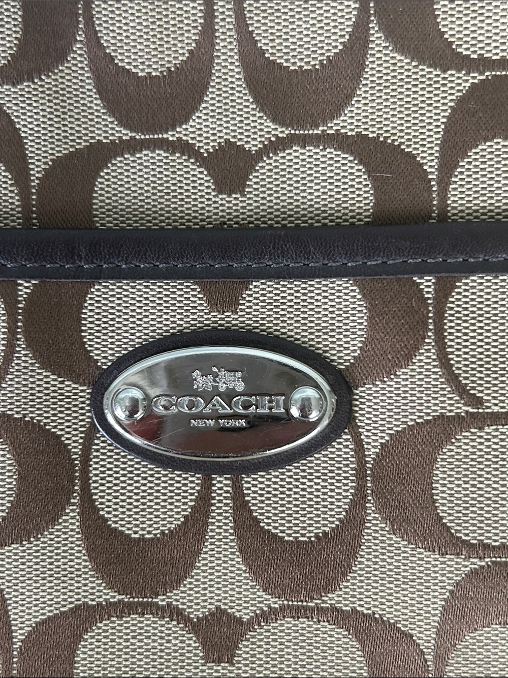 Coach Tan and Brown Signature Crossbody Bag - Picture 2 of 11
